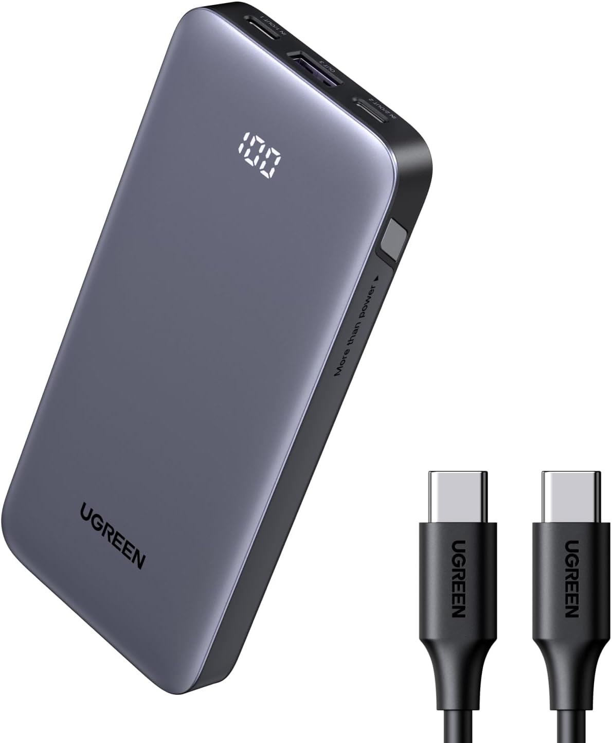 UGREEN PB535 10000mAh Power Bank 30W with 3 Ports (2*USB-C and USB-A) Portable Battery, Digital Display, Fast Charging Portab