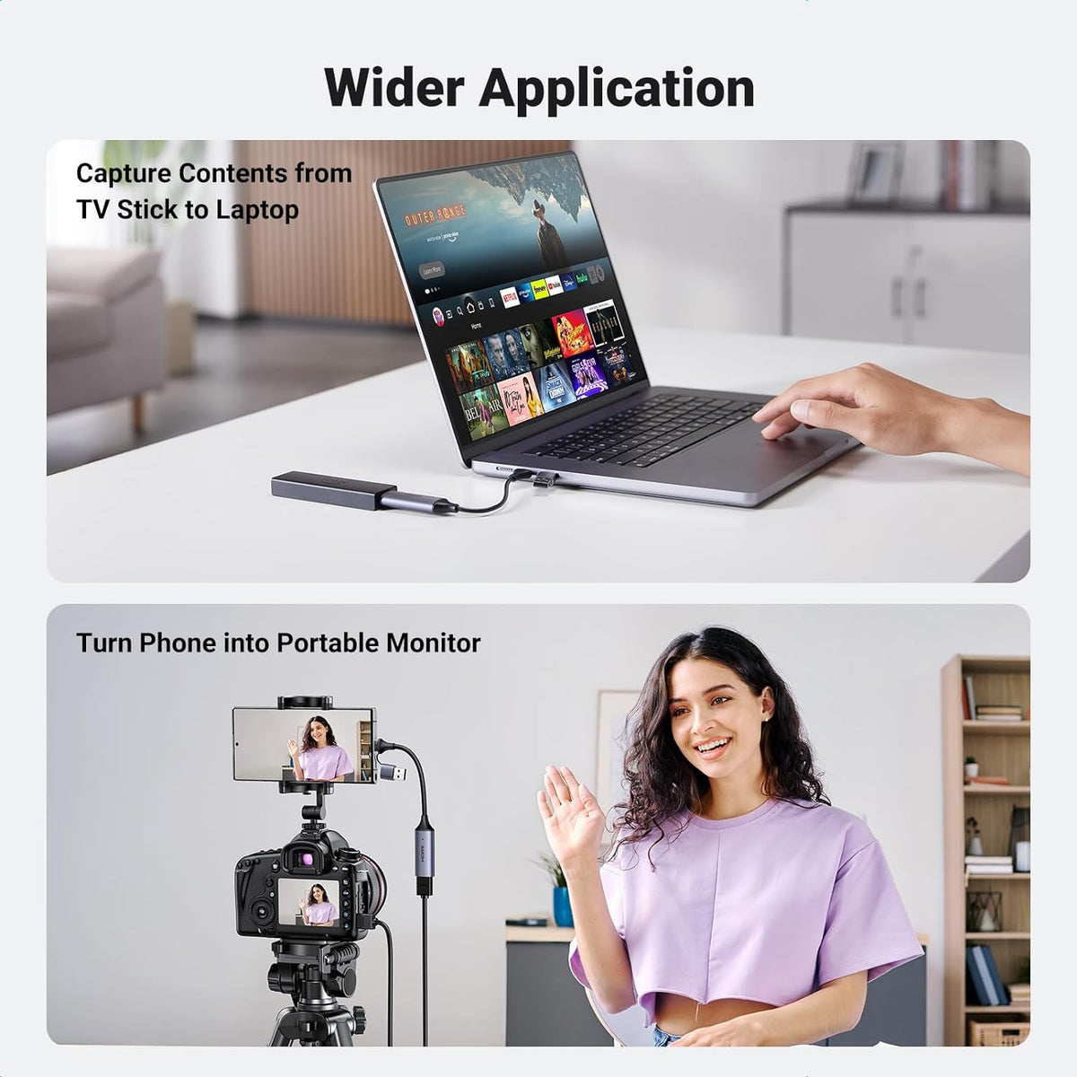 UG Video Capture Card 4K HDMI to USB-A/USB-C HDMI Capture Card Full HD 1080P USB 2.0