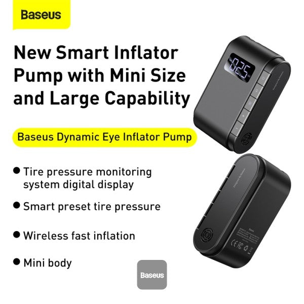 BASEUS Dynamic Eye Inflator Pump Motorcycle Bicycle Car Tire Inflatable Digital Portable Electric Auto Pump