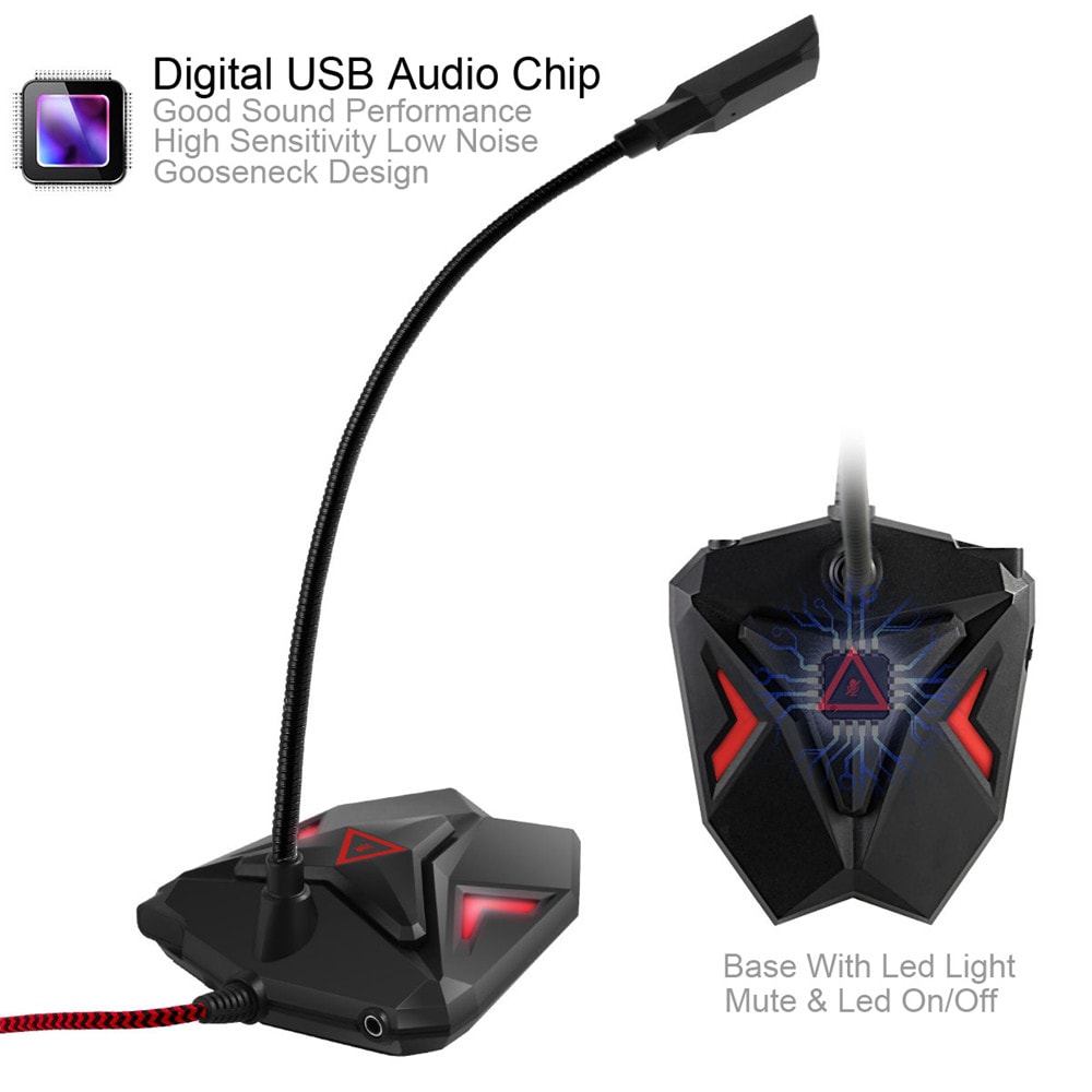 Yanmai G55 Capacitive USB Gaming Microphone with LED Indicator