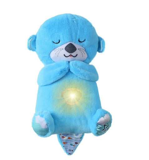 Breathing Plush Bear/Otter Doll – Soothing Sound & Light Sleep Companion for Kids, Soft Musical
