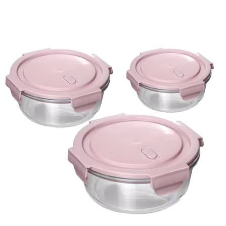 Borosilicate Glass Food Storage Bowl Airtight & Leak-Proof- ( ROUND) Microwave Safe Glass Containers