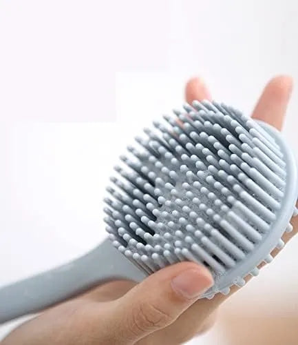 Ultra-Soft Silicone Back Scrubber Shower Bath Body Brush with a Long Handle