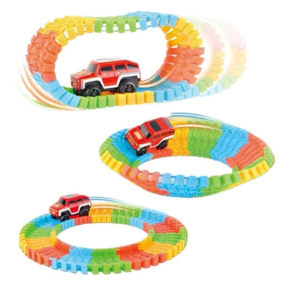 Roller Coaster Track+ Car Assembling Building Block Car Rail Car Toys for Children