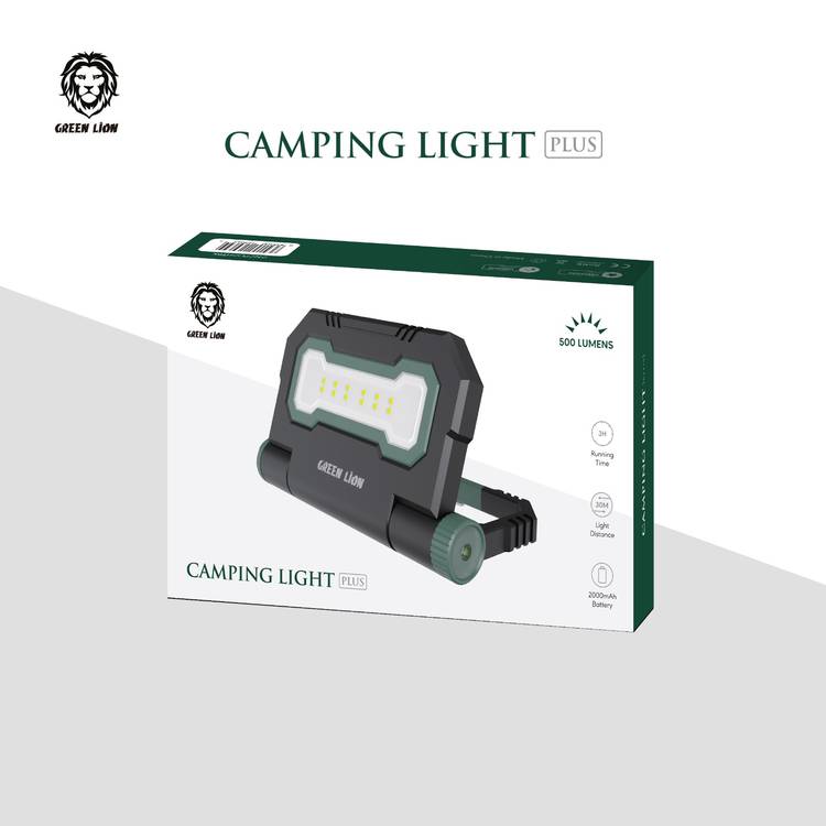 Green Lion Camping Light Plus 2000mAh Rechargeable Portable 500LM