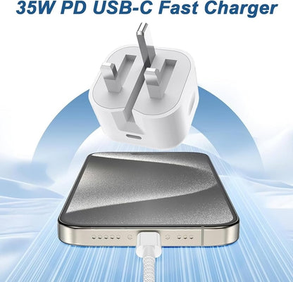 35W USB-C PD Fast Charger Power Adapter | UK Plug | Compatible with IPhone, Samsung, Xiaomi & IPad