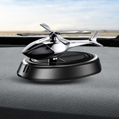 Solar Car Air Freshener Auto Interior Accessories Helicopter Propeller Car Fragrance Decoration Deodorant Perfume Diffuser Car Dashboard Solar Helicopter with Air freshener - BLACK