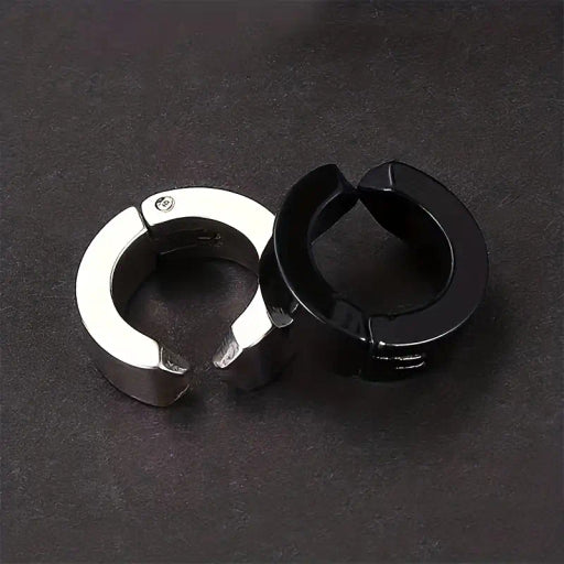 Circle Hoop Non-Piercing Clip-on Earrings Men Stainless Steel Round Earring Ear Cuff Wrap Jewelry