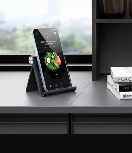 Adjustable Angle Foldable Phone Stand for Desk, Compact and Sturdy Holder for IPhone, IPad, Samsung