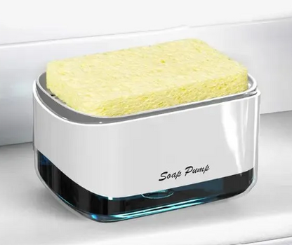 Premium Quality 2 in 1 Manual Press Liquid Dish Wash Soap Pump Dispenser Sponge Caddy Holder