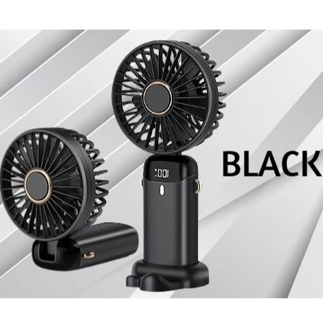 Mini Fan New 3000MAh USB Handheld Fan Mini Portable  Small Digital Display Folding Rechargeable