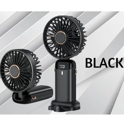 Mini Fan New 3000MAh USB Handheld Fan Mini Portable  Small Digital Display Folding Rechargeable