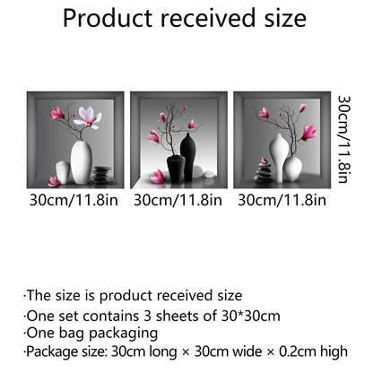 3D Vase Sticker Wall Sticker Home Decoration animals tree bridge baby children bedroom room decor wall stickers removable kids nursery decal Mirror Dear Wall Decoration Stickers wall deco