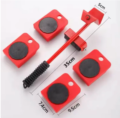 Heavy-Duty Furniture Mover & Roller Transport Set: Lifter Tool Kit with 360° Moving Wheels