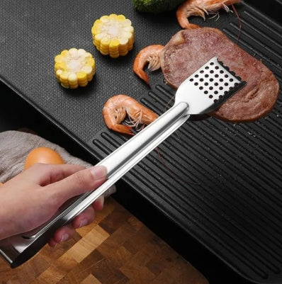 11 Inches-Stainless Steel BBQ Food Tongs Bread Clip Pastry Clamp Barbecue Kitchen Tongs 1, 2 Pcs