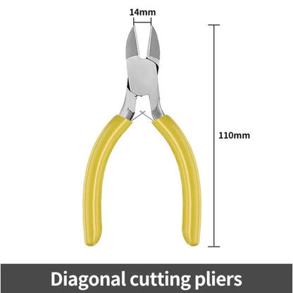5 Inch Mini Pliers with Pointed Circular Mouth Diagonal Steel Wire Pliers Handmade Beaded