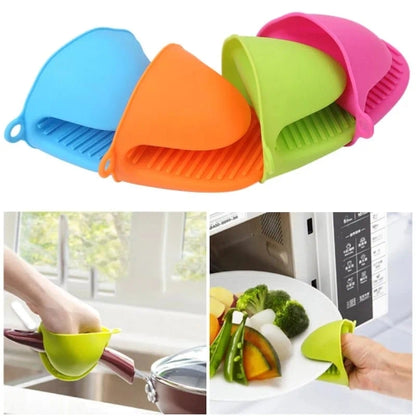 Silicon Hand Fingure Gloves for Kitchen Oven Heat Resistant Pot Holders 1 Pair