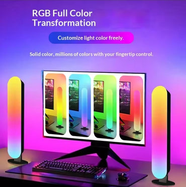 2PCS RGB LED Strip Lights with 24-Key Remote, Music Sync, TV & PC Ambient Backlight for Room