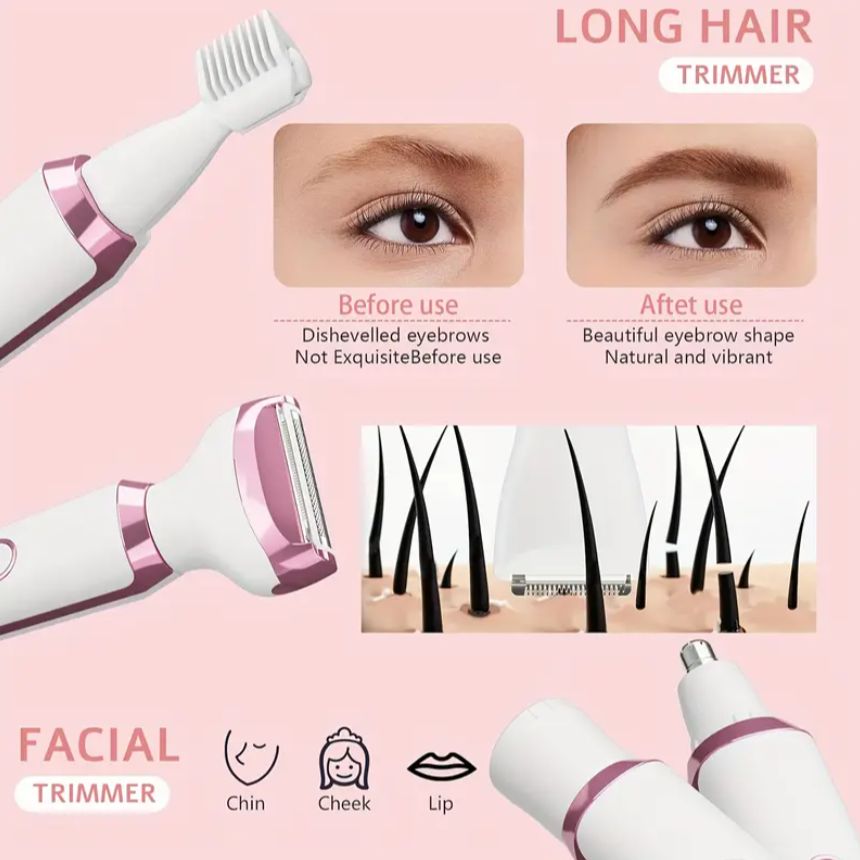 4In1 Women's Electric Hair Remover Multifunctional Women's Electric Shaver Trimmer Set