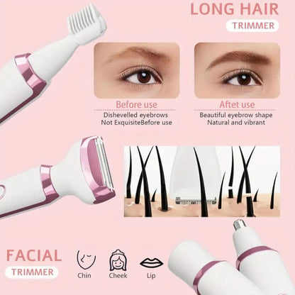 4In1 Women's Electric Hair Remover Multifunctional Women's Electric Shaver Trimmer Set