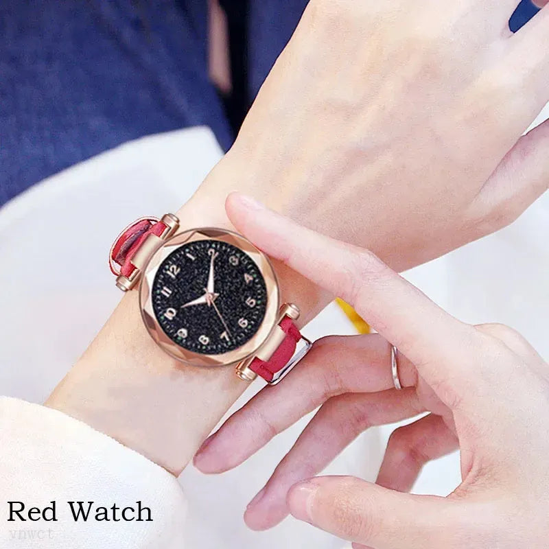 Fashion Women Watches Starry Sky Clock Women's Ladies Watch Quartz Wristwatches WATCH ONLY