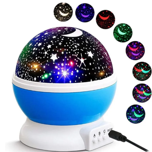 Rotating Starry Sky & Unicorn Kids Night Light Projector | Dual-Powered LED Bedside Projection Lamp
