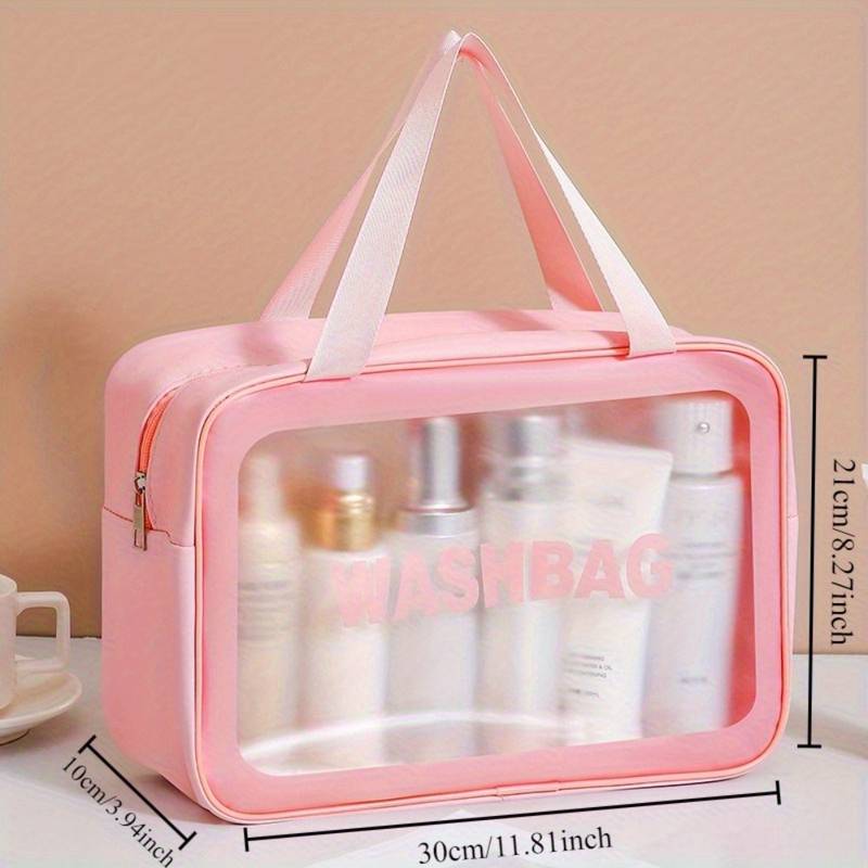3Pcs Transparent Waterproof Travel Makeup & Cosmetic Storage Bag – Large Capacity Organizer Pouch