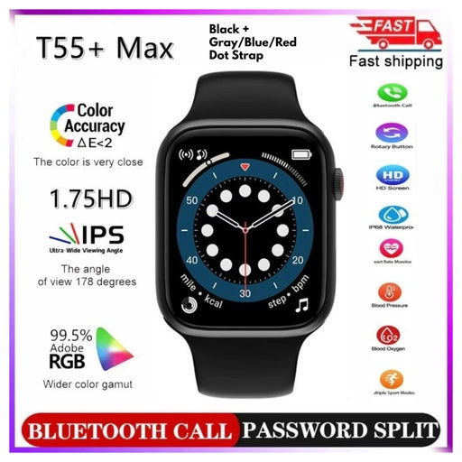 T55 Pro Smart Watch Bluetooth Fitness Tracker Sports Watch Heart Rate Monitor Blood Pressure Smart