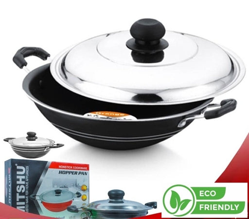 Mitshu Non-Stick Hopper Pan â€“ Perfect for Making Appams, Pancakes & South Indian Delicacies