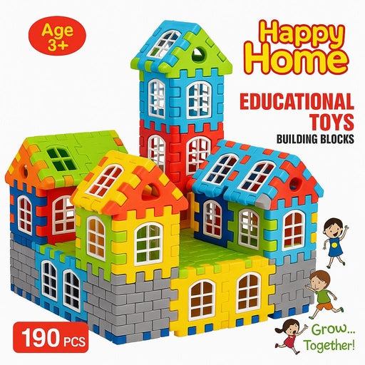 Happy Home Building Blocks Set with Trees (190Pcs) Educational Toys Home Building Set