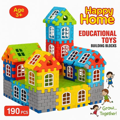 Happy Home Building Blocks Set with Trees (190Pcs) Educational Toys Home Building Set