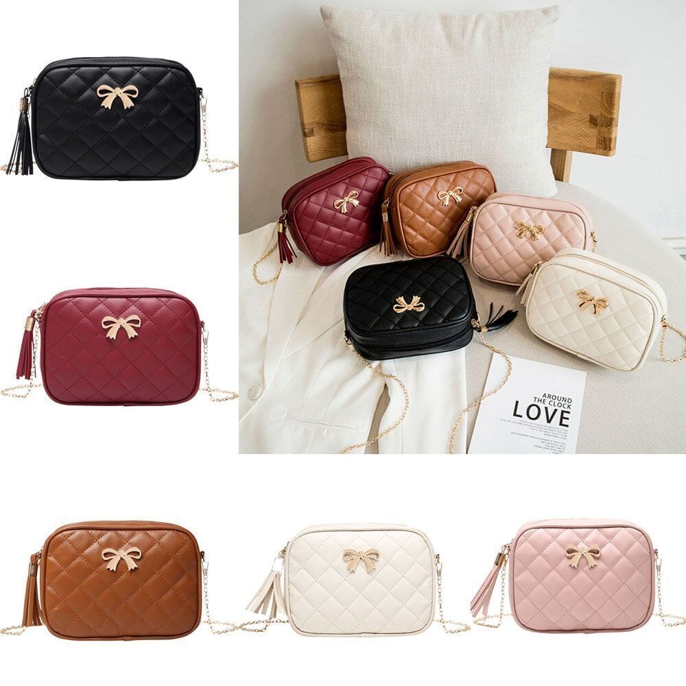 Everyday Carry - 2026 New Fashion Female Shoulder Bag Rhombus Embroidered Solid Color Chain