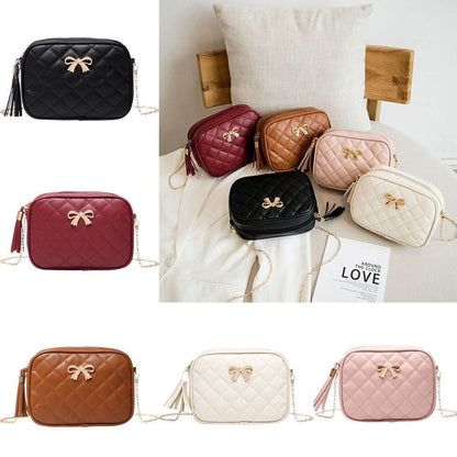 Everyday Carry - 2026 New Fashion Female Shoulder Bag Rhombus Embroidered Solid Color Chain