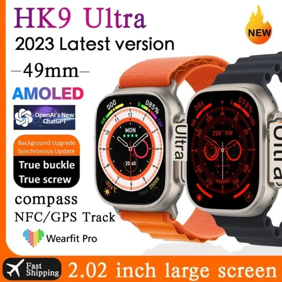 HK 9 ULTRA Amoled Display Chat GPT Supported Premium Smart watch