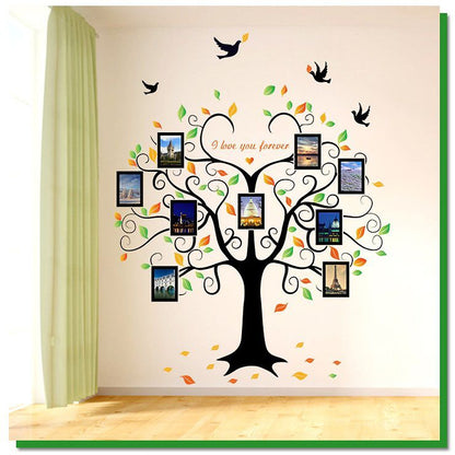 Buy More 8.0 X 5.4 Feet Family Photo Album Frame Tree Butterfly Bird sticker plants room wallpaper bedroom nursery window No Radium stars star wall stickers wall decoration flower butterfly wedding decoration birthday kids room Wall Stickers