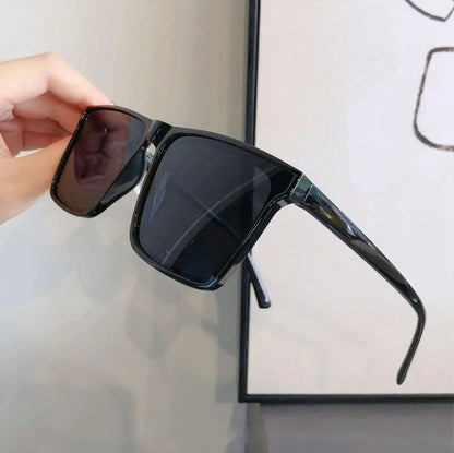 Men’s Geometric Square Fashion Glasses – HD Lenses, Durable PC Frame for Driving & Casual Wear