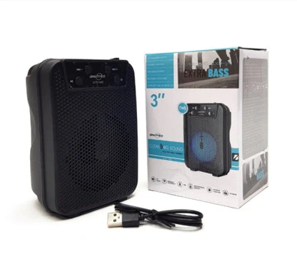 GTS-1345 3-Inch Portable Bluetooth Speaker with LED Display, Bass Sound, FM Radio, TF Card & USB
