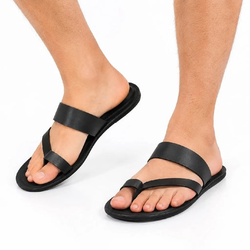 Men's PU Slippers Soft Breathable Home Sandals Comfortable Slip-on Footwear