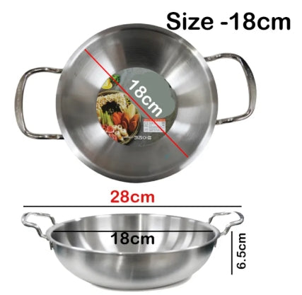 Stainless Steel Low Stew Pot with Glass Lid ,Induction Base/Gas Cooker Compatibl