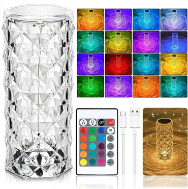Crystal Table Lamp USB Charging Touch Lamp