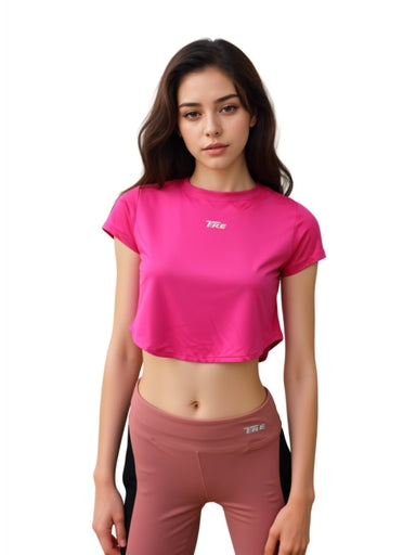 TRE Women’s Active Cropped Short Sleeve Top