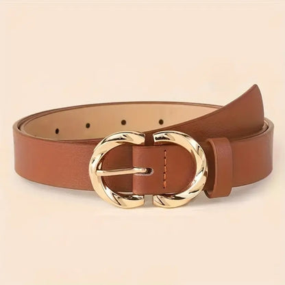 Women’s Minimalist Fashion Belt – Stylish Solid Color Belt for Jeans & Dresses with Metal Buckle