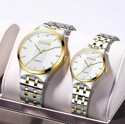 BAISHENG Brand Couple Quartz Watch Thin Waterproof Simple Men & Women Wristwatch Fashion Lover