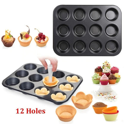12 Cup Muffin and Cupcake Pan Baking Tray Cake