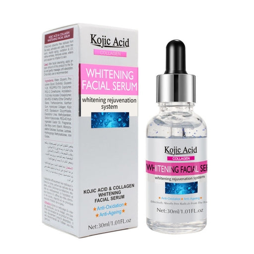 Kojic Acid Collagen Facial Serum Hydrating Brightening Freckle Dark Spot Care Essence