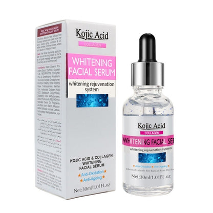 Kojic Acid Collagen Facial Serum Hydrating Brightening Freckle Dark Spot Care Essence