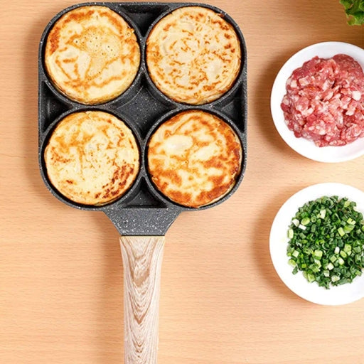 Kitchen Omelet Pan,4 Hole Pan,Long Handle