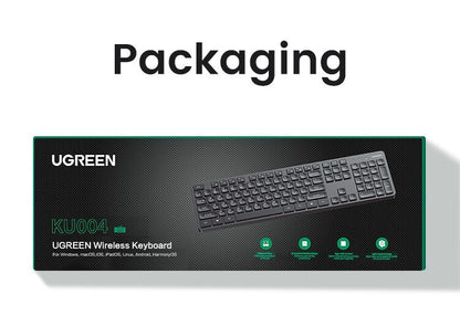 UG KU004-25322 WIRELESS KEYBOARD 2.4GHZ 104 KEYS CONCAVE KEYCAPS FOR LAPTOP