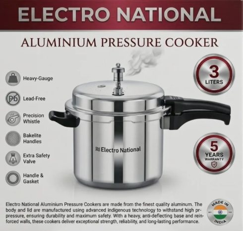 Indian Pressure Cooker 3L Capacity