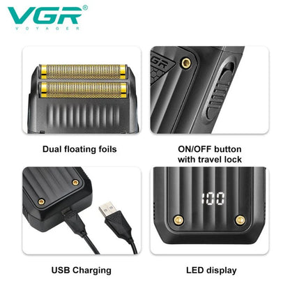 VGR V-363 Rechargeable Cordless Dual Foil Electric Shaver